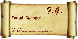 Fonyó Gyöngyi névjegykártya